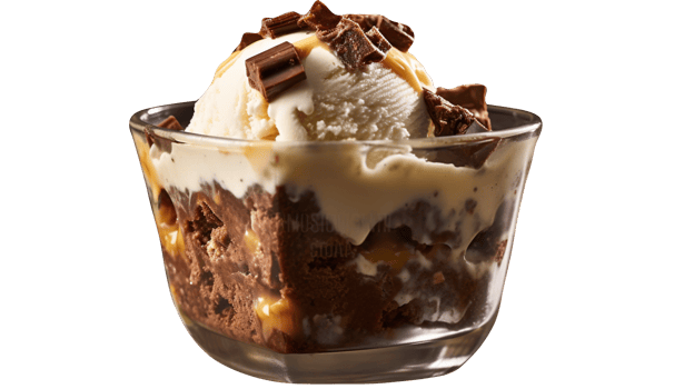 Tasty brownies ice cream isolated on transparent background png