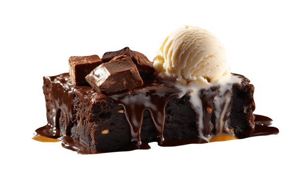 Tasty brownies ice cream isolated on transparent background png