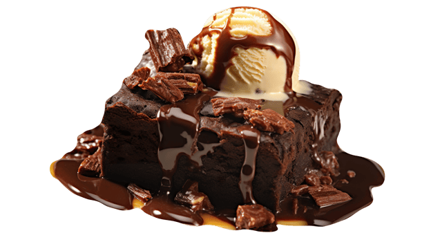 Tasty brownies ice cream isolated on transparent background png