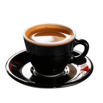 Tasty hot coffee in ceramic cup isolated on transparent background png