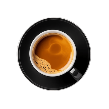 Tasty hot coffee in ceramic cup isolated on transparent background png