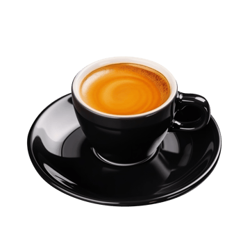 Tasty hot coffee in ceramic cup isolated on transparent background png