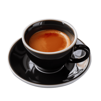 Tasty hot coffee in ceramic cup isolated on transparent background png