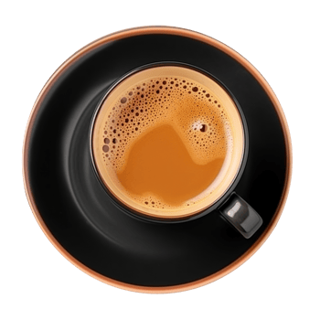 Tasty hot coffee in ceramic cup isolated on transparent background png