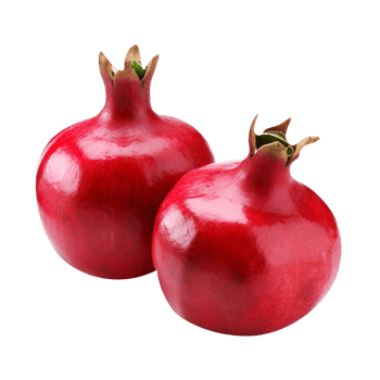 Fresh pomegranate fruit pair isolated on transparent background png