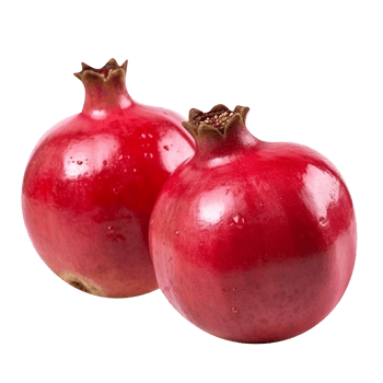 Fresh pomegranate fruit pair isolated on transparent background png