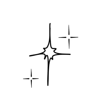 sparkle star line art glitter outline vector