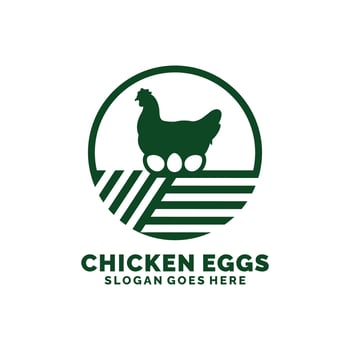 Chicken eggs farm logo design vector