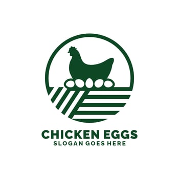 Chicken eggs farm logo design vector