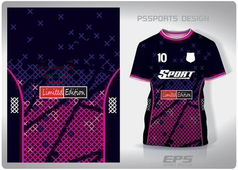 Vector sports shirt background image.Pink purple mesh cross pattern design, illustration, textile background for sports t-shirt, football jersey shirt