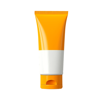 sunscreen or sunblock cream tube isolated on transparent background png
