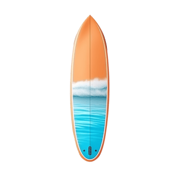 Beautifull water surfboard isolated on transparent background png