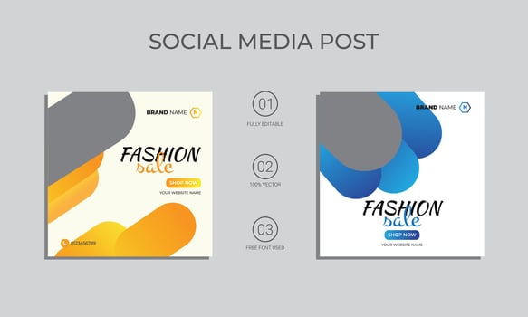 fashion sale social media post design. vector special offer social media template.