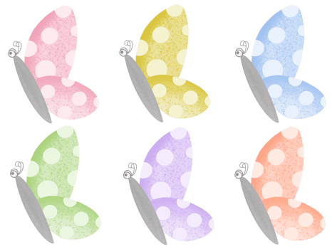 Pastel color butterfly cartoon png
