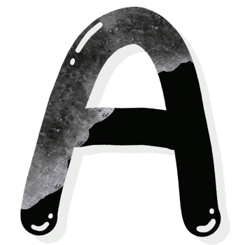 Hand drawn monochrome water drop font png