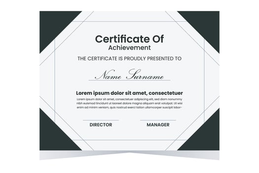Certificate Template in Black and White Colors. EPS 10 Vector. vector