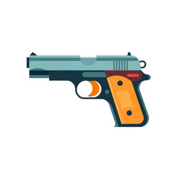 Gun Flat illustration, , Transparent Background Free Photo - png