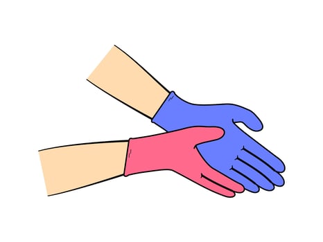 Disposable latex gloves. Vector illustration EPS 10.