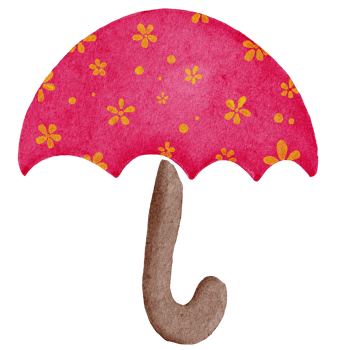 Umbrella flower pink watercolor png