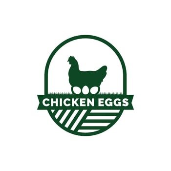 Chicken eggs farm logo design vector