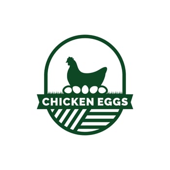 Chicken eggs farm logo design vector