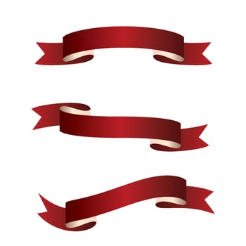 red ribbon patterns vector