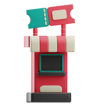 Cinema Ticket Office illustration 3d png