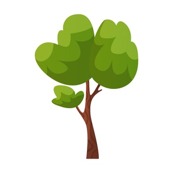 Camping nature tree. Active recreation, tourists, summer vacation. Traveler camp at nature trees. Hiking, travel activity. vector