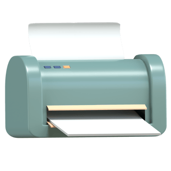 3d illustration of printer with high quality render png