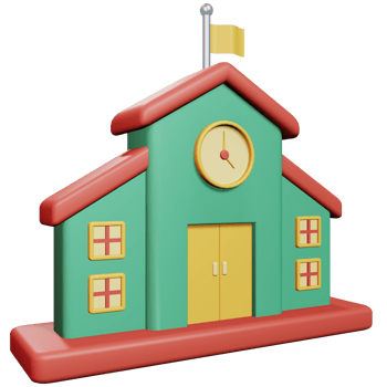3d School Building Icon Illustration png