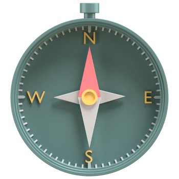 3d illustration of compass with high quality render png