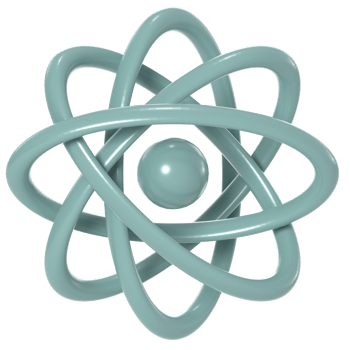 3d illustration of atom symbol with high quality render png