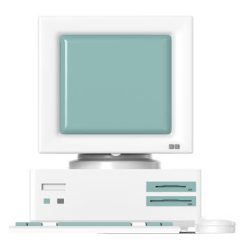 3d illustration of desktop computer with high quality render png