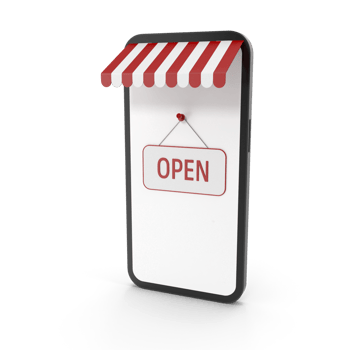 Shopping online on mobile concept png