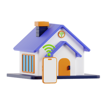 smart home 3d icon. Smart home system concept. Internet of things , iot , smart home and network connect concept png