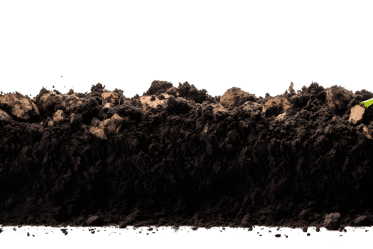 black soil isolated on transparent background , png