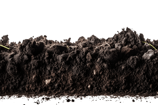 black soil isolated on transparent background , png