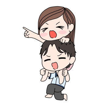 A lovely couple of cartoon characters giving rides piggyback to cute little girl showing love. png