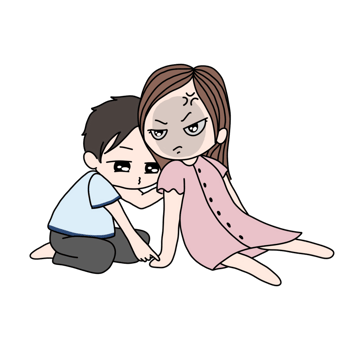 Frustrated girlfriend and angry stressful girlfriend quarrel in unhappy relationship. png