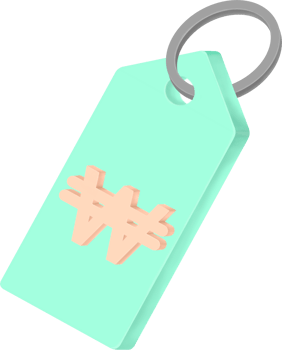 3D price tag Korean Won. png