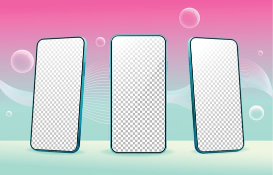 Phone Mock-Up with Colorful Background vector