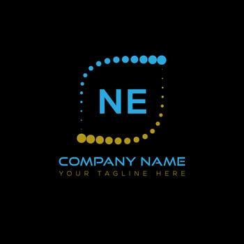 NE letter logo design on black background. NE creative initials letter logo concept. NE unique design. vector