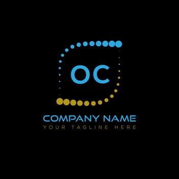 OC letter logo design on black background. OC creative initials letter logo concept. OC unique design. vector