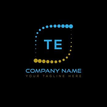 TE letter logo design on black background. TE creative initials letter logo concept. TE unique design. vector
