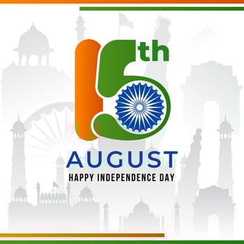 15th august happy independence day square banner vector