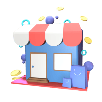 3D store icon rendered isolated on the transparent background png