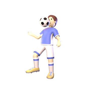 3D man soccer player rendered illustration isolated on the transparent background png