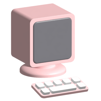 cute 3d mini computer png