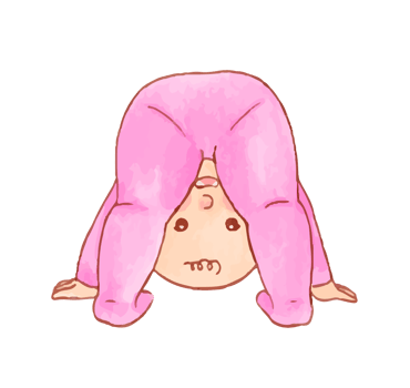 Watercolor illustration of cute baby in pink pajamas png