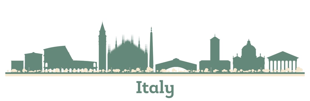 Abstract Italy City Skyline with Color Buildings. vector